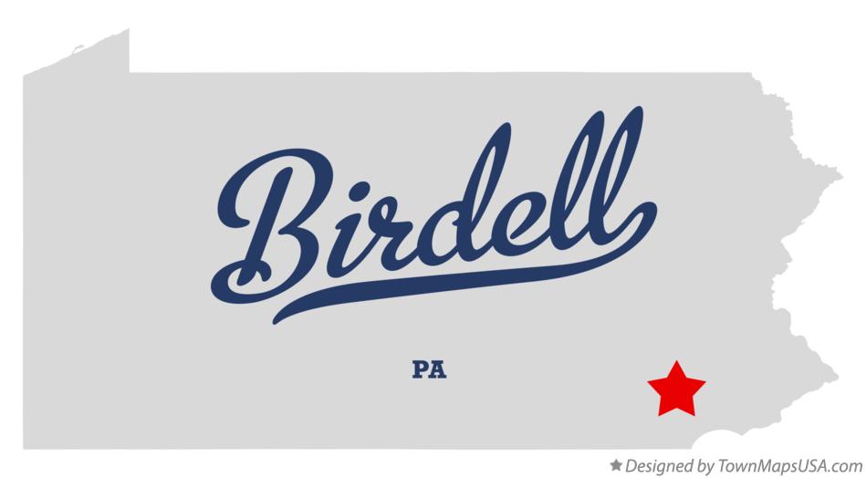 Map of Birdell Pennsylvania PA