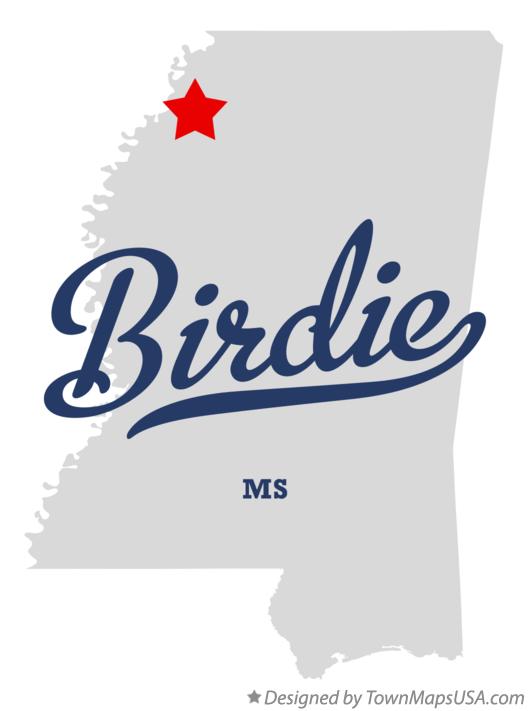 Map of Birdie Mississippi MS
