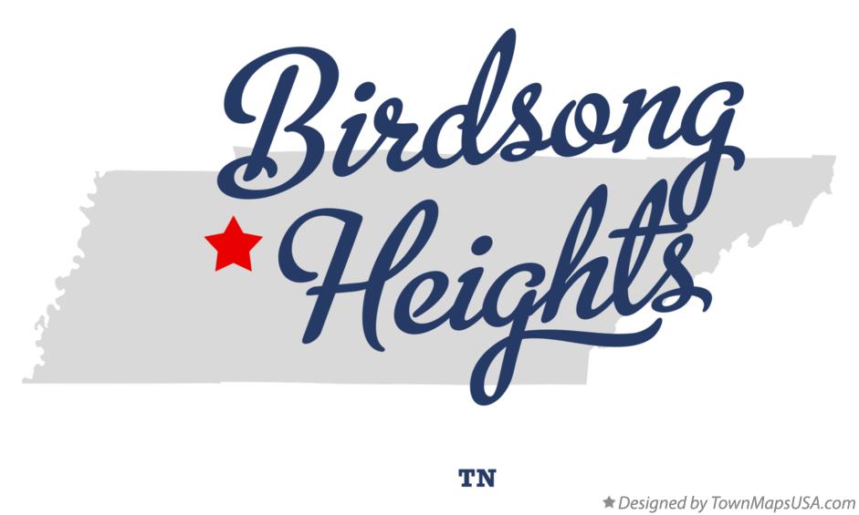 Map of Birdsong Heights Tennessee TN