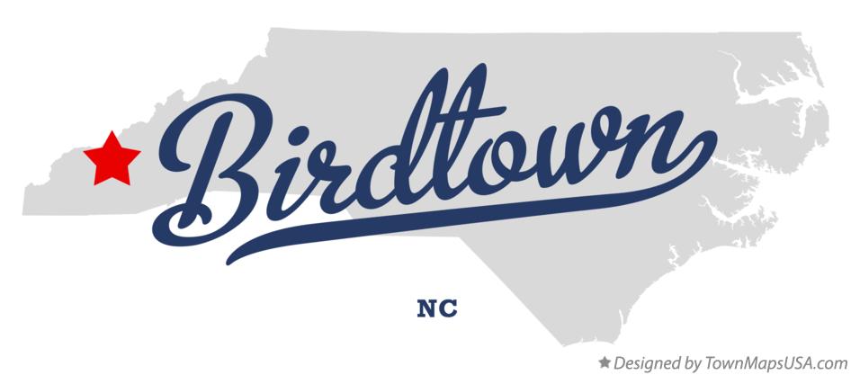 Map of Birdtown North Carolina NC