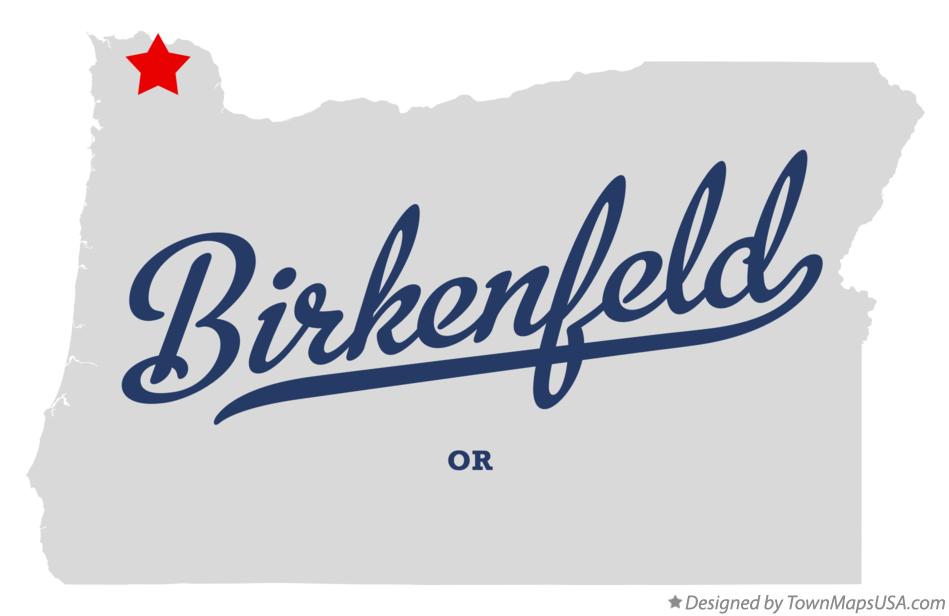 Map of Birkenfeld Oregon OR
