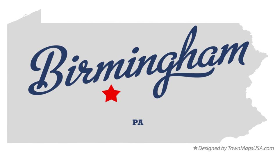 Map of Birmingham Pennsylvania PA