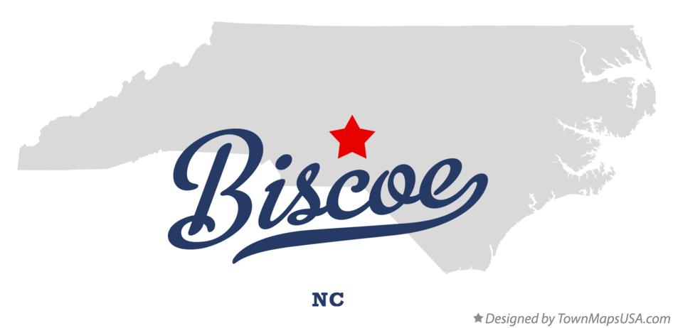 Map of Biscoe North Carolina NC