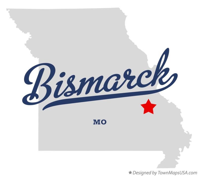 Map of Bismarck Missouri MO