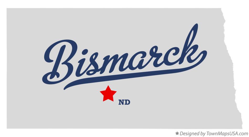 Map of Bismarck North Dakota ND