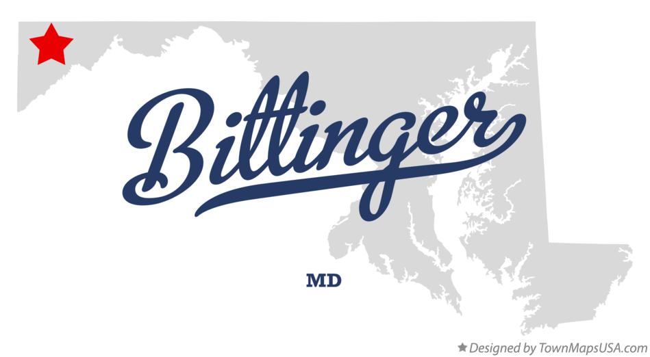 Map of Bittinger Maryland MD