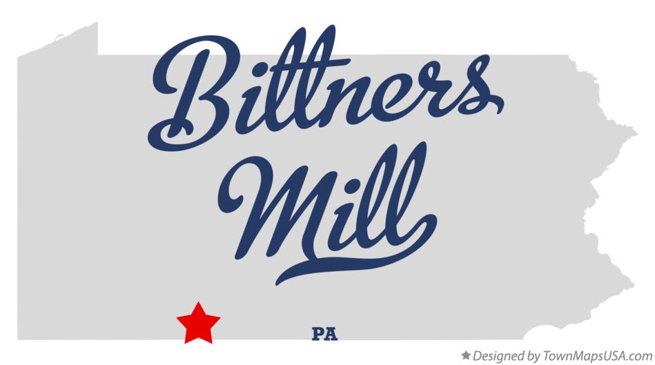 Map of Bittners Mill Pennsylvania PA