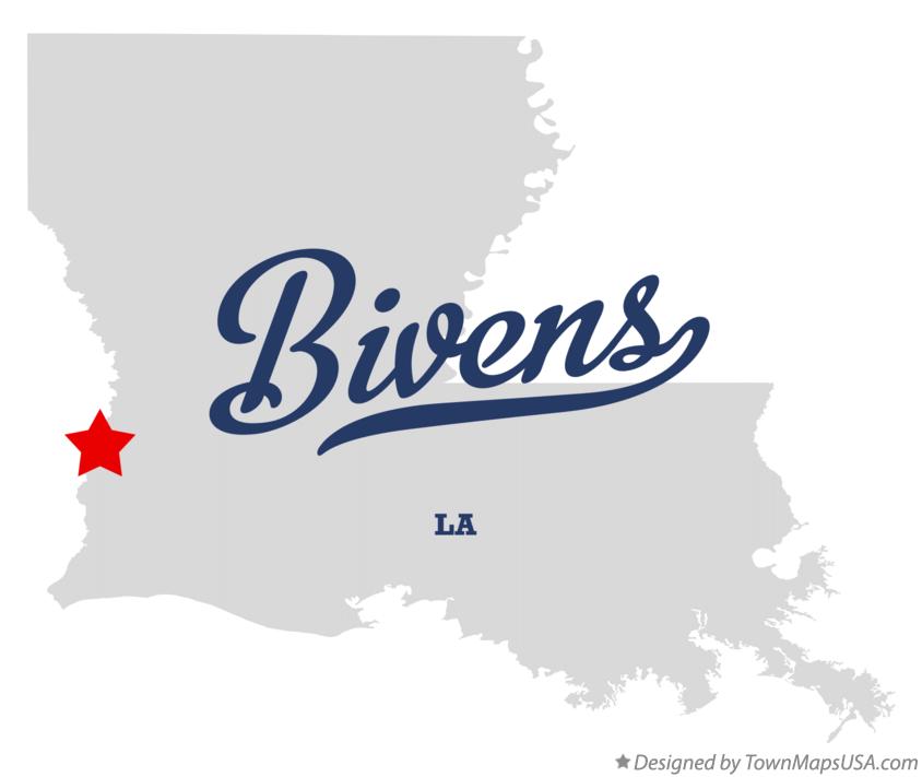 Map of Bivens Louisiana LA