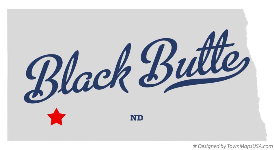 Map of Black Butte North Dakota ND