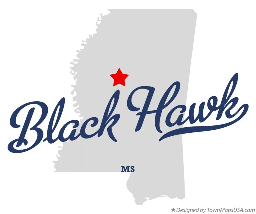 Map of Black Hawk Mississippi MS