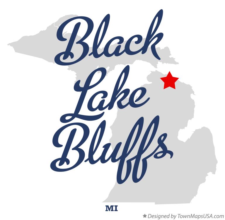 Map of Black Lake Bluffs Michigan MI