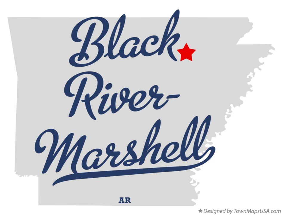 Map of Black River-Marshell Arkansas AR
