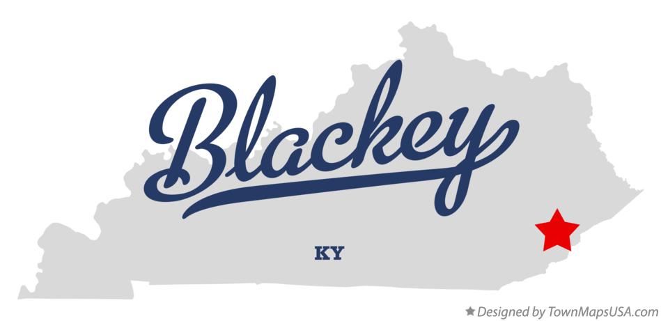 Map of Blackey Kentucky KY