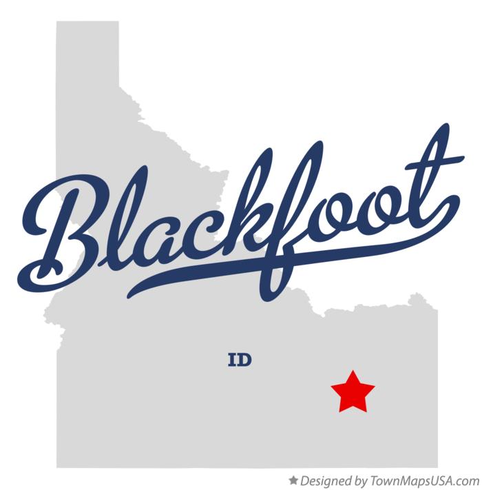 Map of Blackfoot Idaho ID