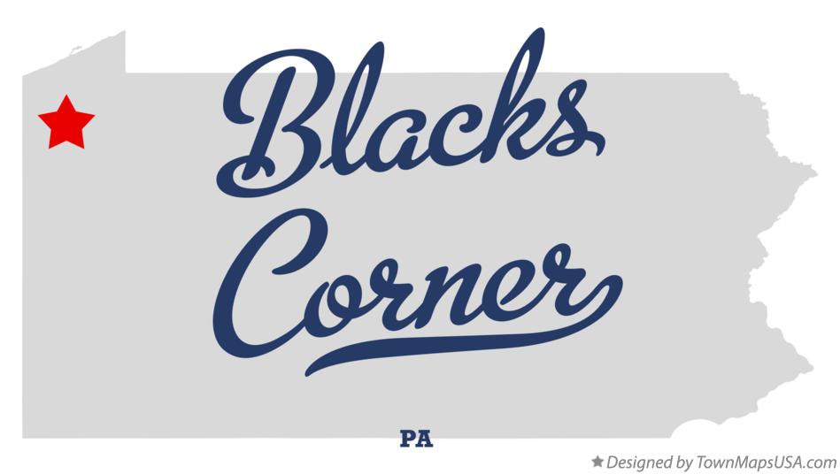 Map of Blacks Corner Pennsylvania PA
