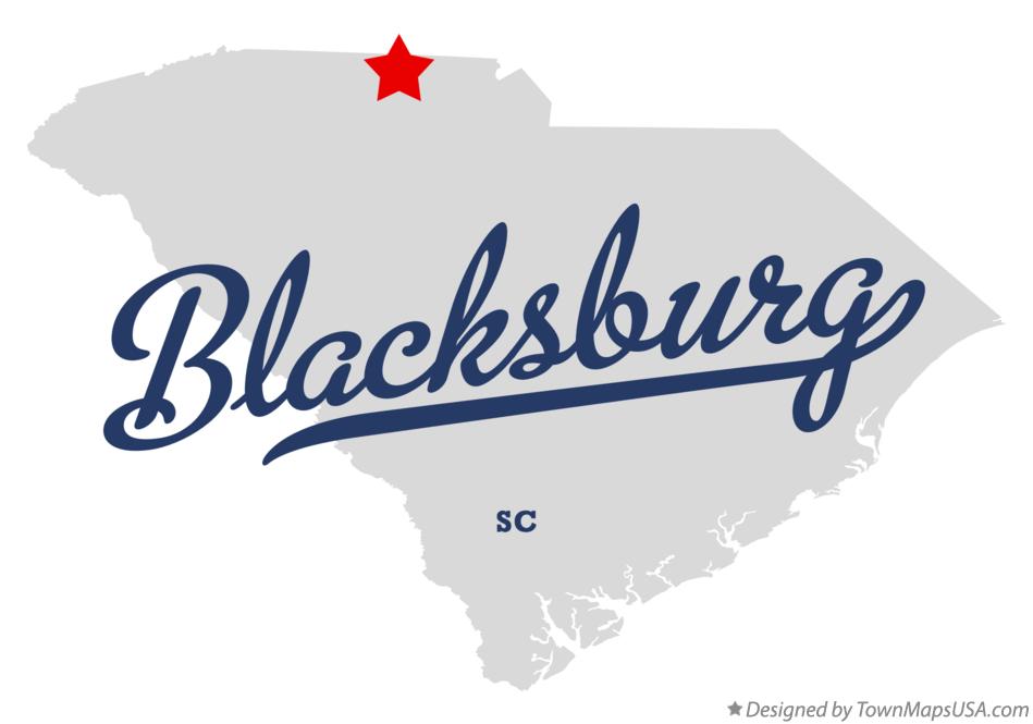 Map of Blacksburg South Carolina SC