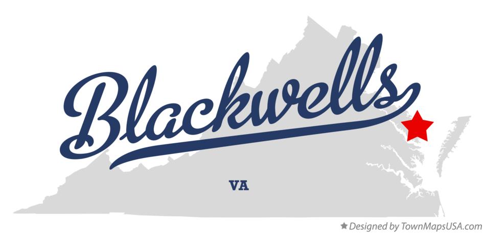 Map of Blackwells Virginia VA