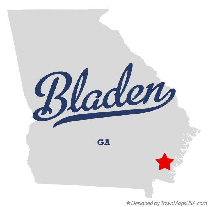 Map of Bladen Georgia GA