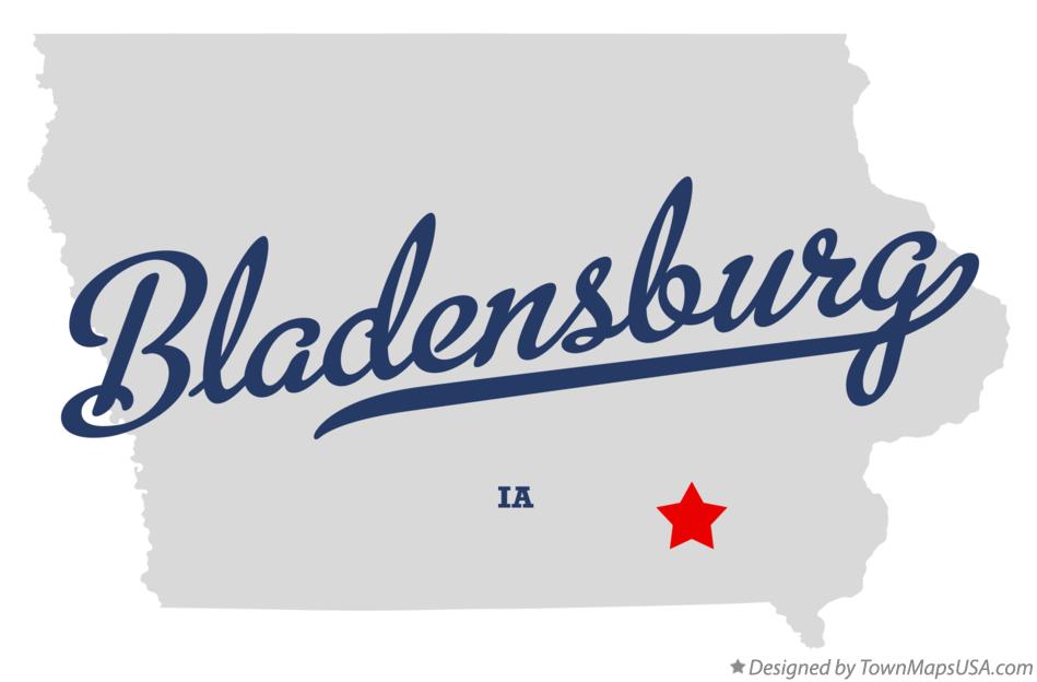 Map of Bladensburg Iowa IA