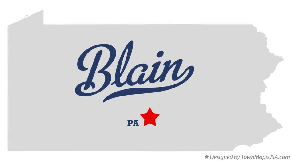 Map of Blain Pennsylvania PA