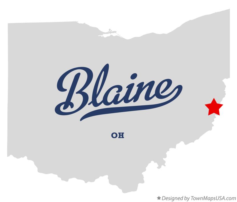 Map of Blaine Ohio OH
