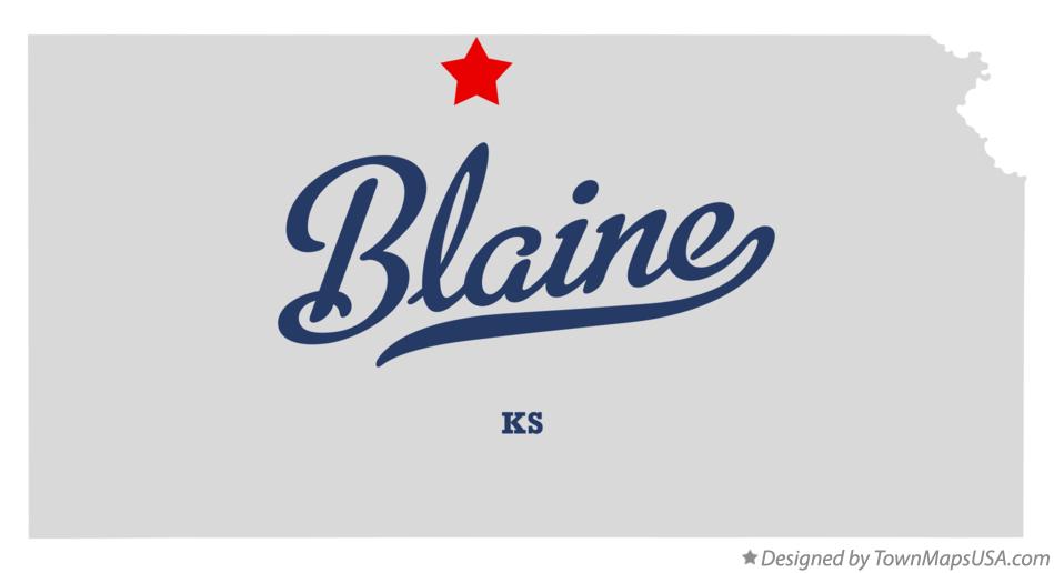 Map of Blaine Kansas KS