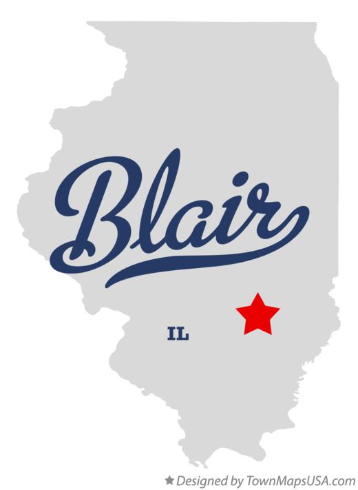 Map of Blair Illinois IL