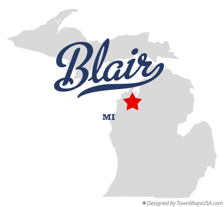 Map of Blair Michigan MI