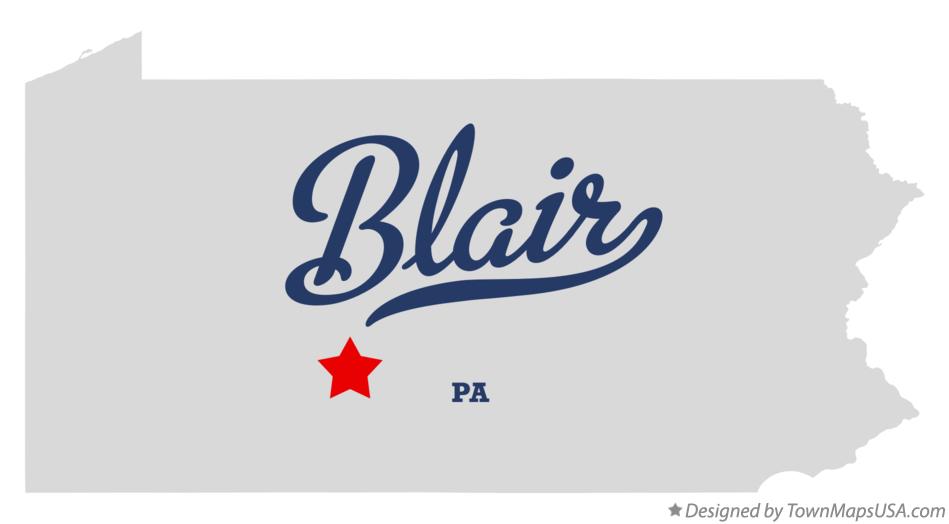 Map of Blair Pennsylvania PA