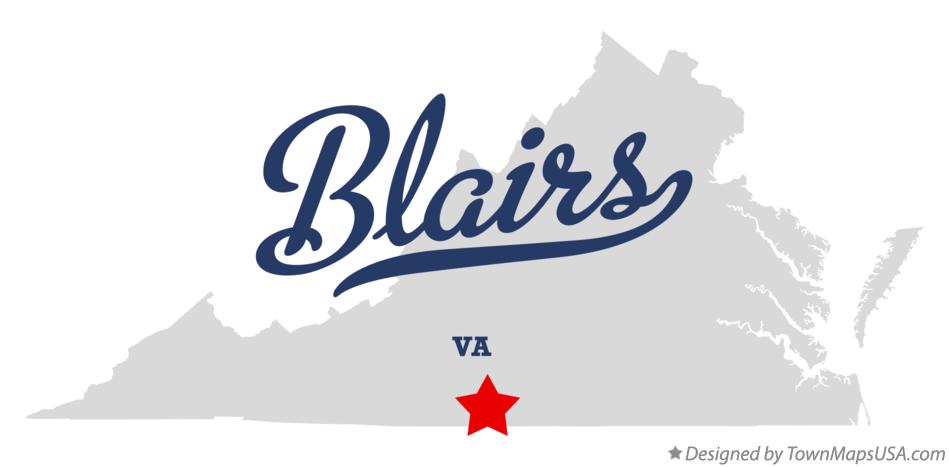 Map of Blairs Virginia VA