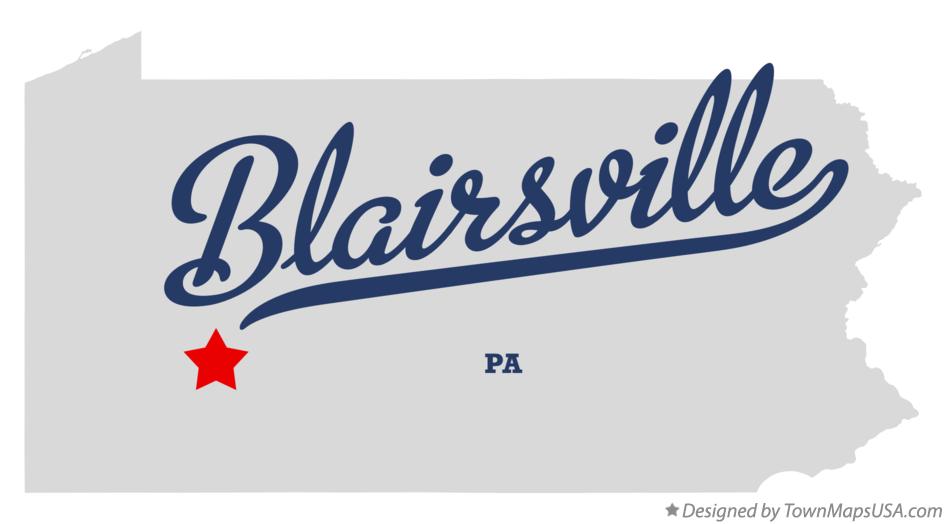 Map of Blairsville Pennsylvania PA