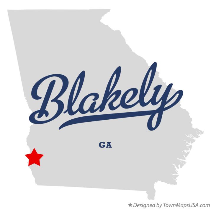 Map of Blakely Georgia GA