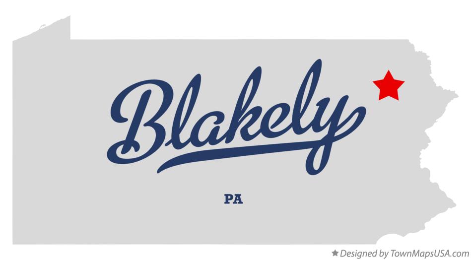 Map of Blakely Pennsylvania PA