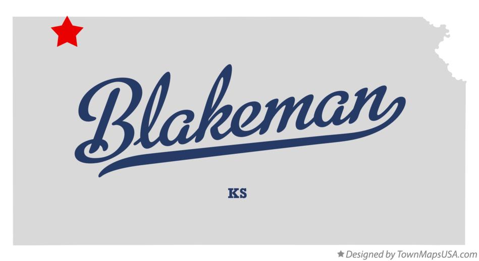 Map of Blakeman Kansas KS