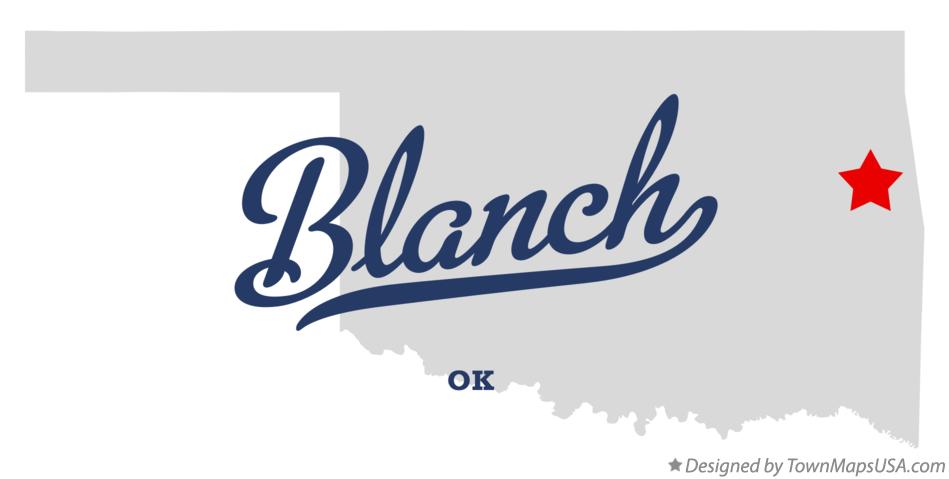 Map of Blanch Oklahoma OK