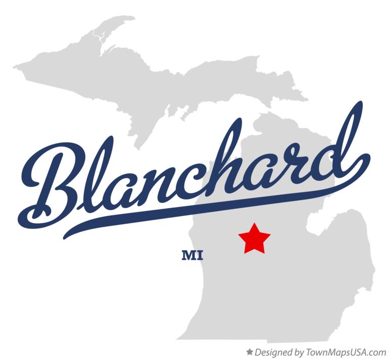 Map of Blanchard Michigan MI