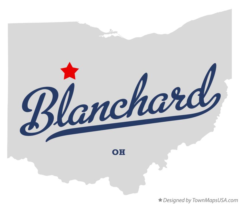 Map of Blanchard Ohio OH