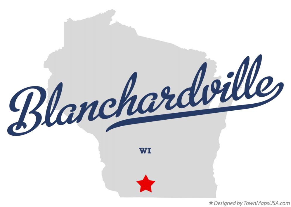 Map of Blanchardville Wisconsin WI