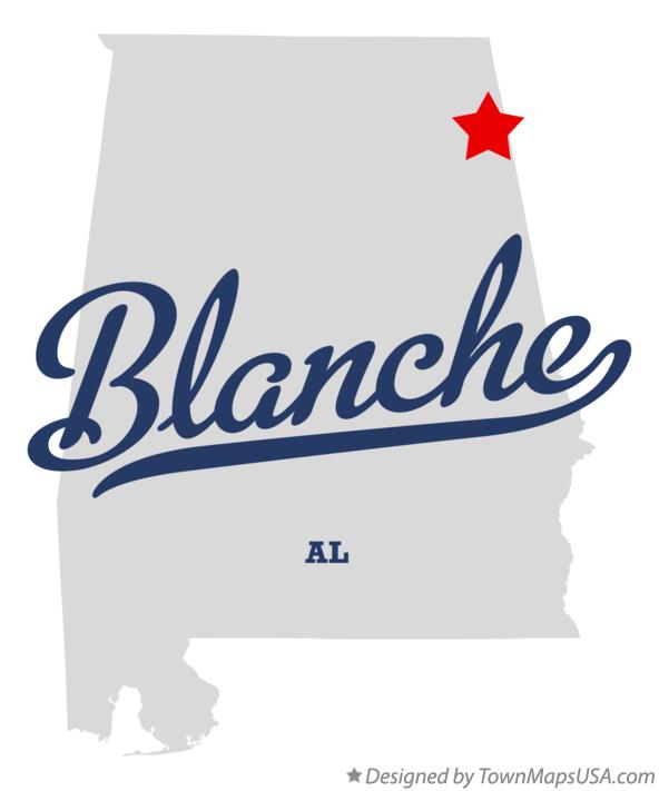 Map of Blanche Alabama AL