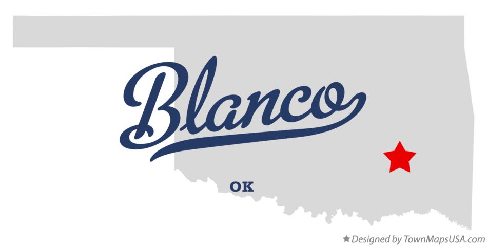 Map of Blanco Oklahoma OK