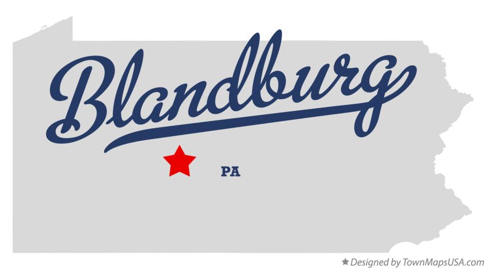 Map of Blandburg Pennsylvania PA