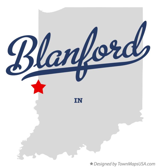 Map of Blanford Indiana IN