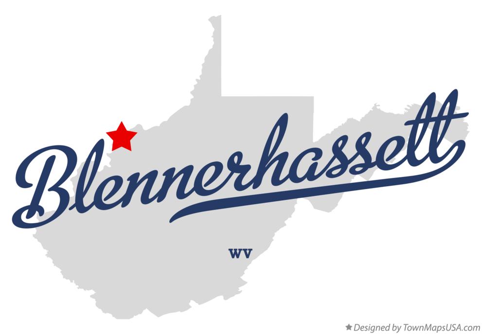 Map of Blennerhassett West Virginia WV