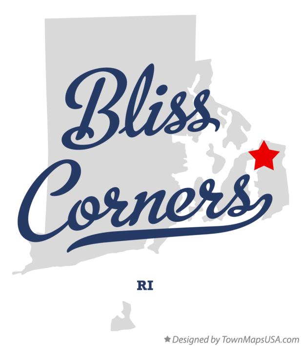 Map of Bliss Corners Rhode Island RI