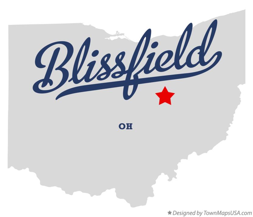 Map of Blissfield Ohio OH