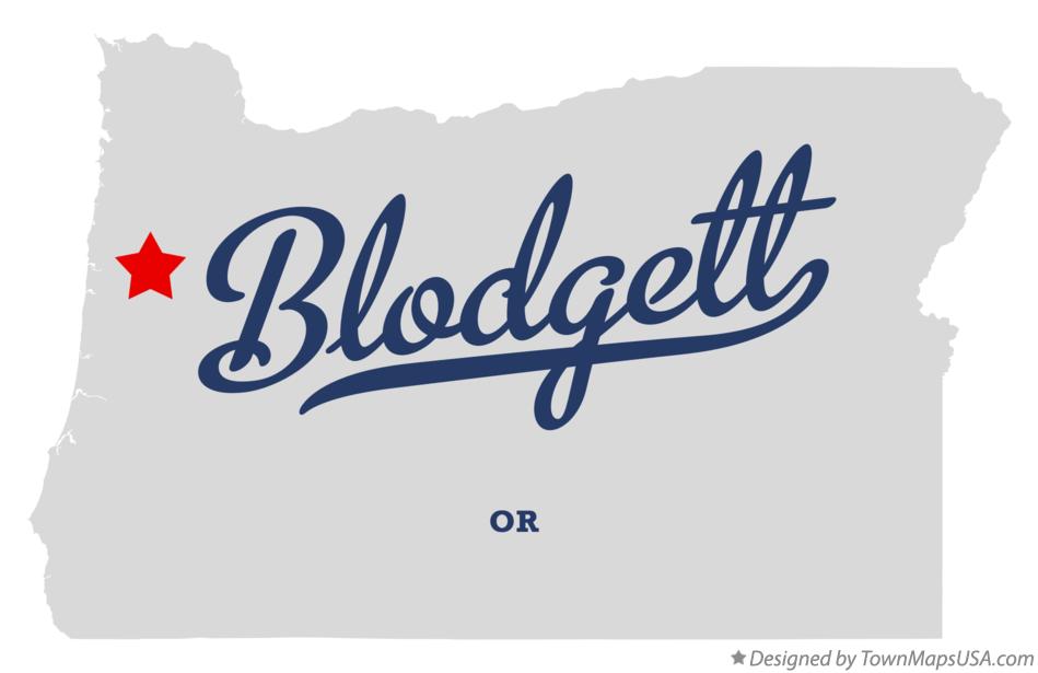 Map of Blodgett Oregon OR