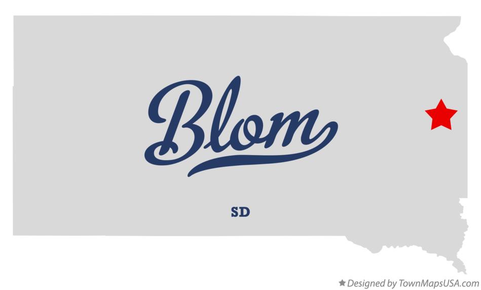 Map of Blom South Dakota SD