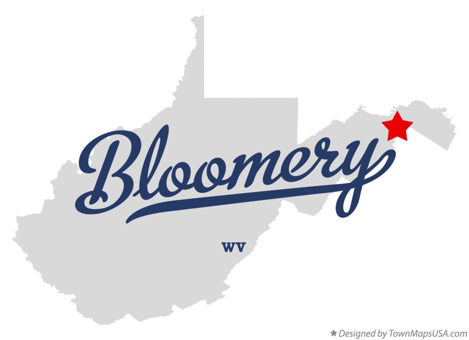Map of Bloomery West Virginia WV