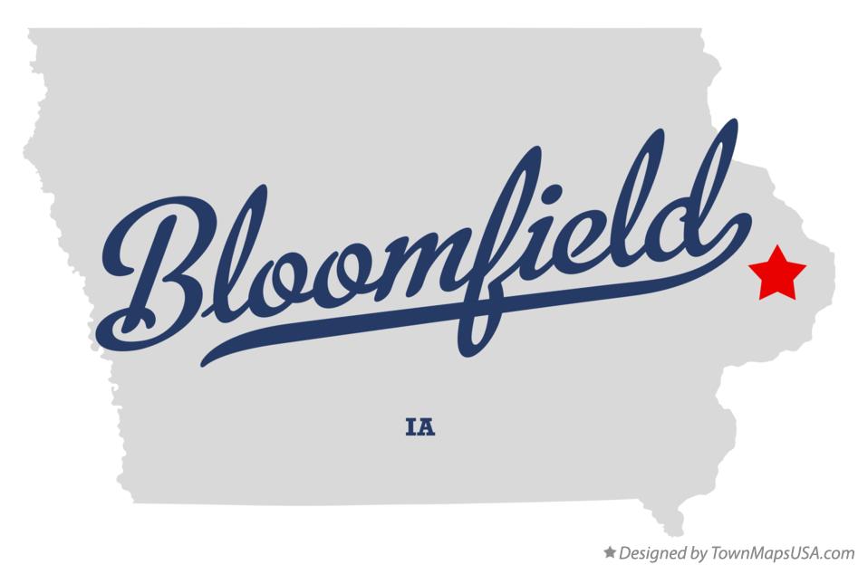 Map of Bloomfield Iowa IA