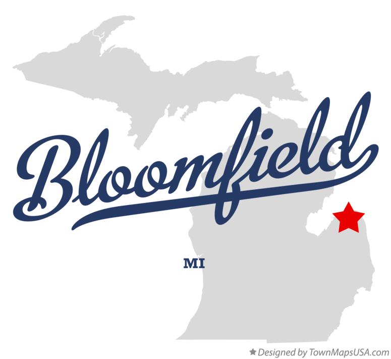 Map of Bloomfield Michigan MI